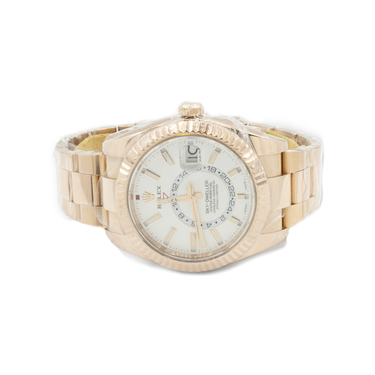 Rolex 326935 Sky-Dweller Rose Gold White Index Dial Watch